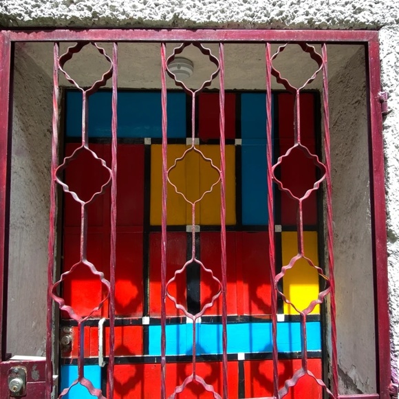 Handmade Clay Earrings | Forms of a Woman Silhouette | Yellow and Blue Mosaic - Picture 7 of 9